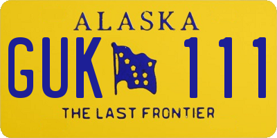 AK license plate GUK111