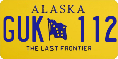 AK license plate GUK112