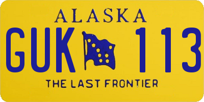 AK license plate GUK113
