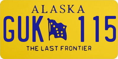 AK license plate GUK115