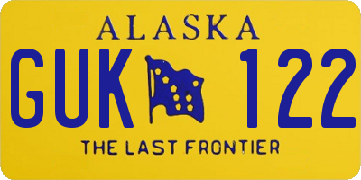 AK license plate GUK122