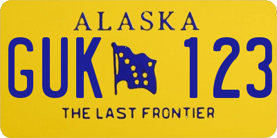 AK license plate GUK123