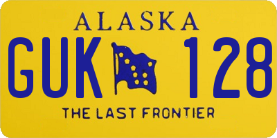 AK license plate GUK128