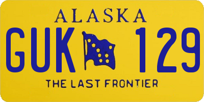 AK license plate GUK129