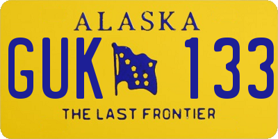 AK license plate GUK133