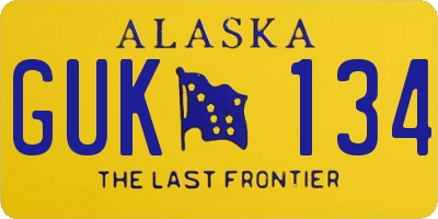 AK license plate GUK134