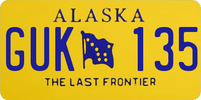 AK license plate GUK135