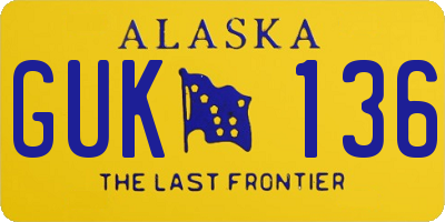 AK license plate GUK136