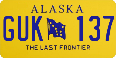 AK license plate GUK137