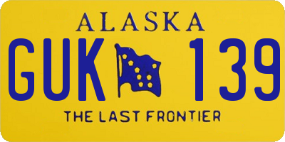 AK license plate GUK139