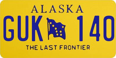 AK license plate GUK140