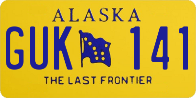 AK license plate GUK141