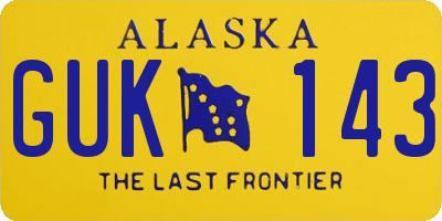 AK license plate GUK143