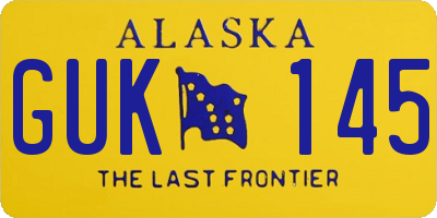 AK license plate GUK145