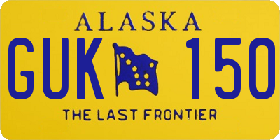 AK license plate GUK150