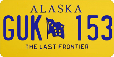 AK license plate GUK153