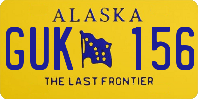 AK license plate GUK156