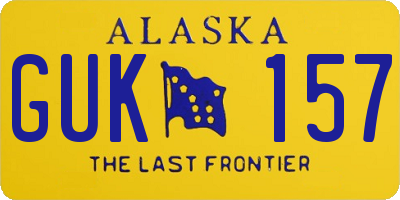 AK license plate GUK157