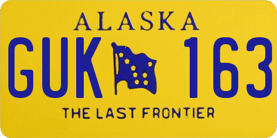 AK license plate GUK163