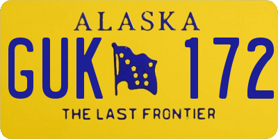 AK license plate GUK172