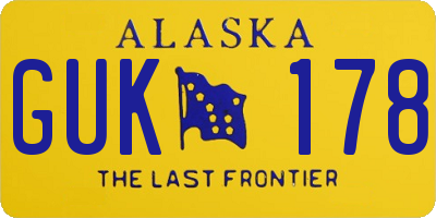 AK license plate GUK178