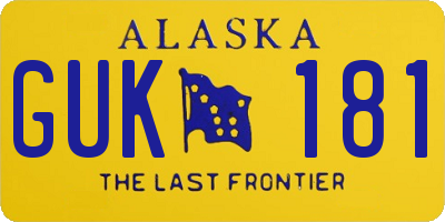 AK license plate GUK181