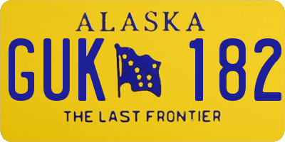 AK license plate GUK182