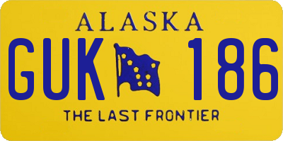 AK license plate GUK186