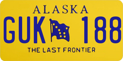 AK license plate GUK188