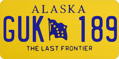 AK license plate GUK189