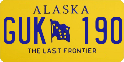 AK license plate GUK190