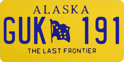 AK license plate GUK191