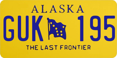 AK license plate GUK195