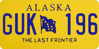 AK license plate GUK196