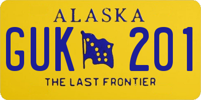 AK license plate GUK201