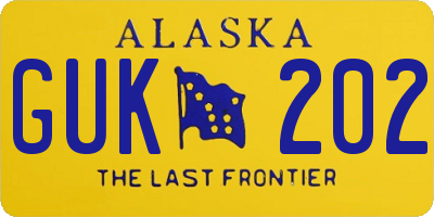 AK license plate GUK202