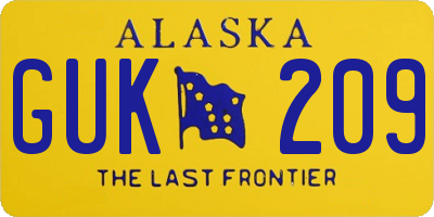 AK license plate GUK209