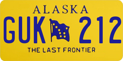 AK license plate GUK212