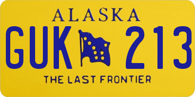 AK license plate GUK213