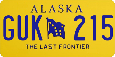 AK license plate GUK215