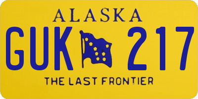 AK license plate GUK217