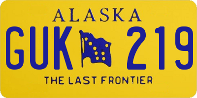 AK license plate GUK219