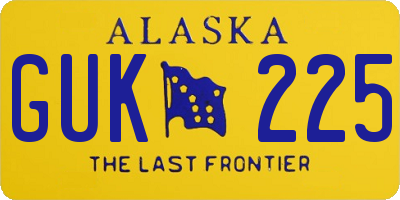 AK license plate GUK225