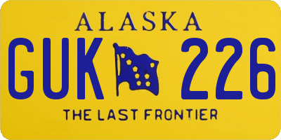 AK license plate GUK226