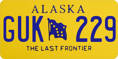 AK license plate GUK229