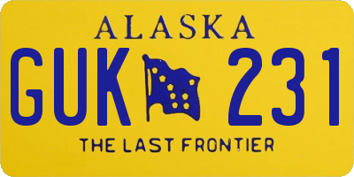 AK license plate GUK231