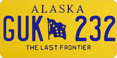 AK license plate GUK232