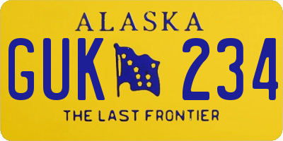 AK license plate GUK234