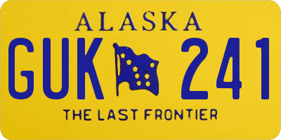 AK license plate GUK241