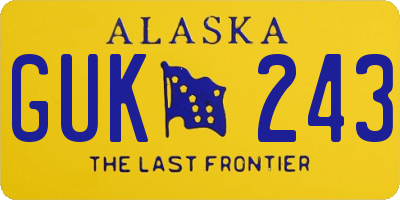 AK license plate GUK243